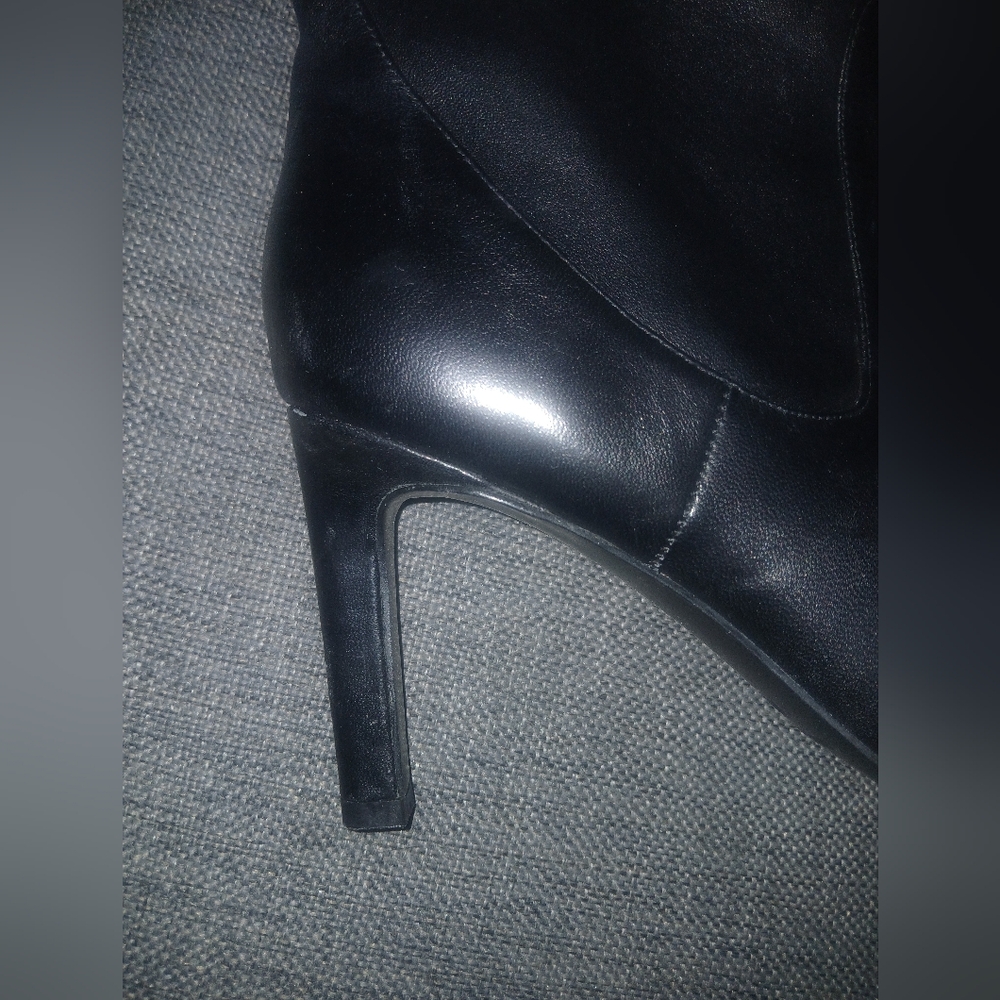 Nine West elegant Black Leather Knee-High Boots 3.5 inch heel. 9.5 - Picture 2 of 6